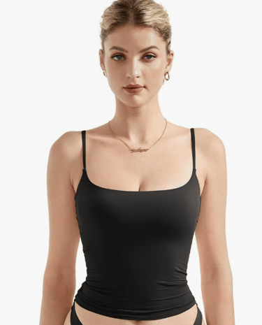 black simple tank top small straps