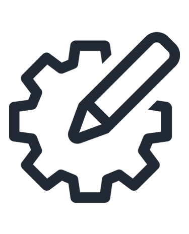 An icon with transparent background representing the idea settings