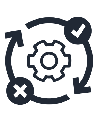 An dark icon with transparent background representing testing