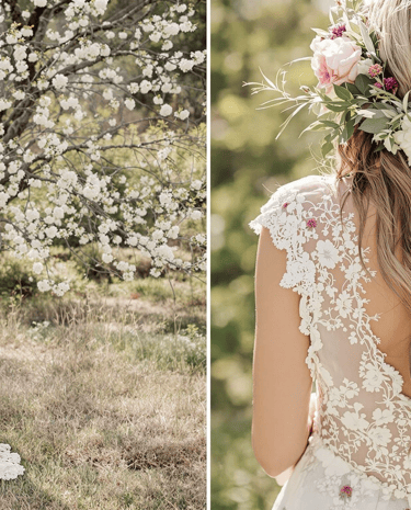 FEMME ETOURE DE FLEURS