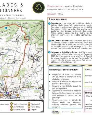 Téléchargez la fiche de la randonnée autour de Campénéac
