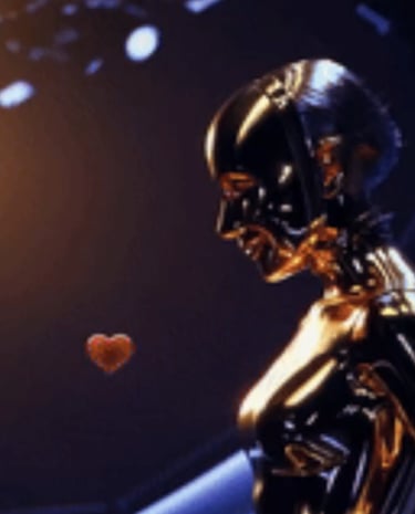 A woman with a robotic body recieves love in a tangible form after an onstage theater performance.