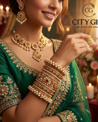 Traditional Indian gold plated bangles — City Girl Jewellery collection