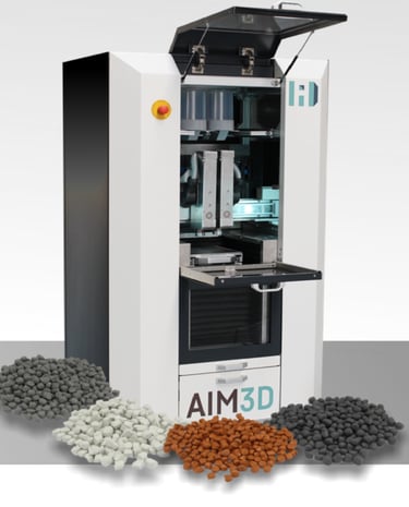 Stampante AIM3D pellet multimateriale