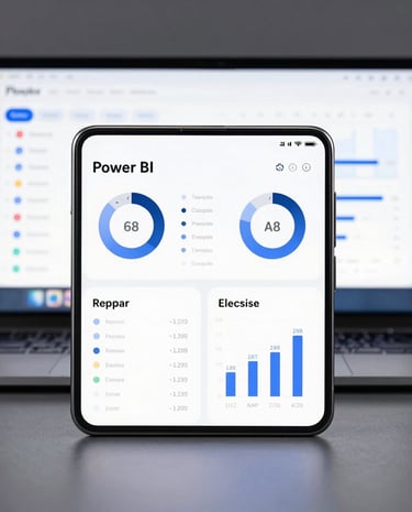 Close-up of hands typing on a keyboard with accounting software open.
