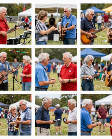 Colorful photo collage showcasing past Whitewind events full of music, games, a