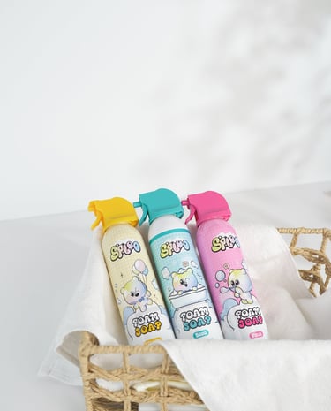 SPLOO Kids colorful foam soap spray for safe bath time