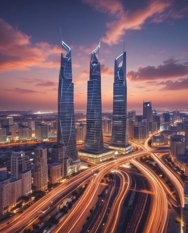 Close-up of hands shaking over a real estate contract with a luxury building model nearby.