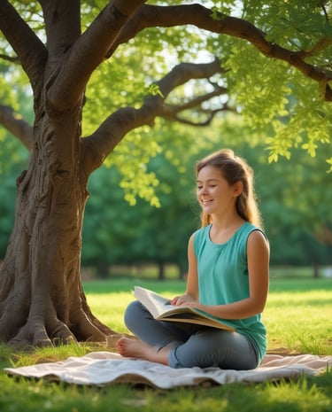 Aurora Ute recording a podcast episode in a warm, inviting studio.
