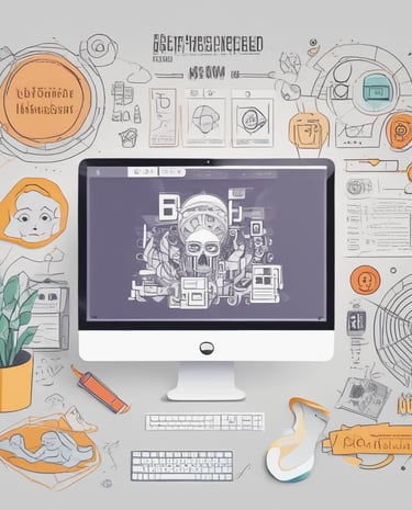 A clean, modern website homepage on a laptop screen showcasing branding work.