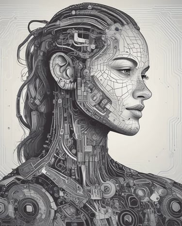 Abstract visualization of interconnected AI narratives flowing like a calm river.