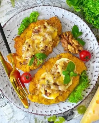 Запеченная курица с фундуком в арабском стиле.