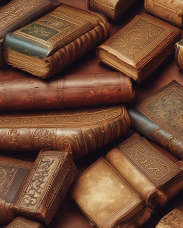 A stack of books featuring Mexican revolution, history, and literature titles on a rustic wooden table.