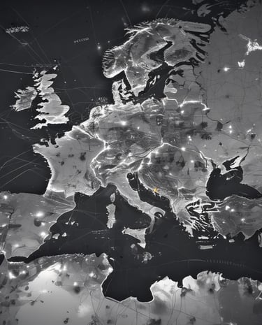 A map highlighting Germany and the Middle East, symbolizing the brand’s expanding reach.