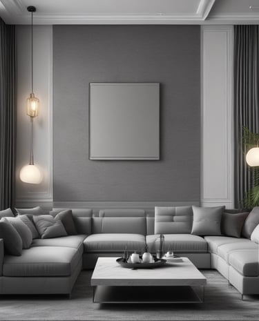 Professional installer carefully measuring a large window in a stylish home office.