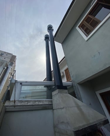 Chaminé para churrasqueira instalada Zona Norte POA