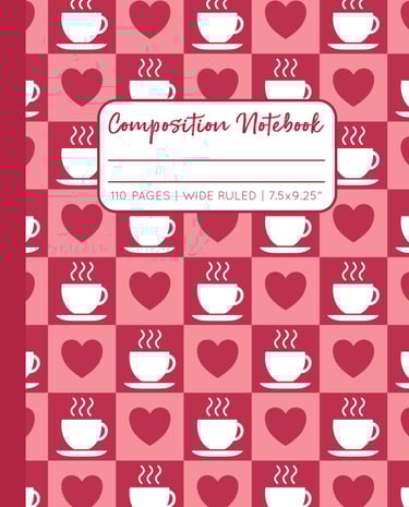AUTUMN RED COMPOSITION NOTEBOOK - Coffee & Hearts