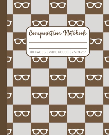 BROWN COMPOSITION NOTEBOOK - Reading Glasses
