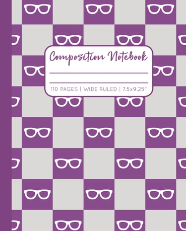 PLUM COMPOSITION NOTEBOOK - Reading Glasses