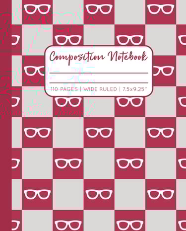 RED COMPOSITION NOTEBOOK - Reading Glasses