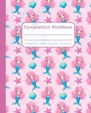 PINK COMPOSITION NOTEBOOK - Mermaids