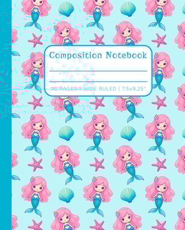 TEAL COMPOSITION NOTEBOOK - Mermaids