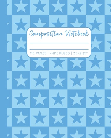 BLUE COMPOSITION NOTEBOOK - Stars