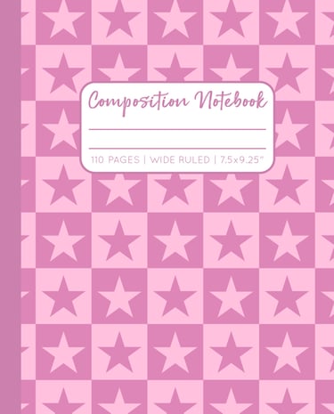 PINK COMPOSITION NOTEBOOK - Stars