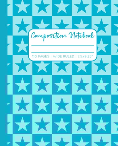 TEAL COMPOSITION NOTEBOOK - Stars