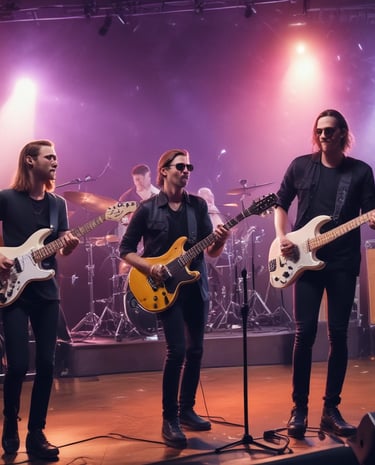 a man in a tan shirt and headphones on a table