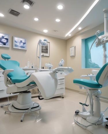 Close-up of dental tools arranged neatly on a tray.