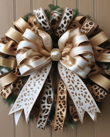 An artisan carefully crafting a custom wreath, highlighting the handmade quality and attention to detail.