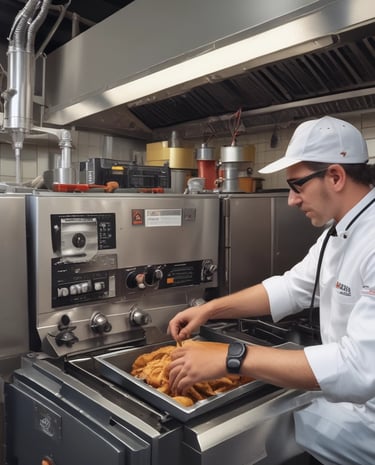 A close-up of a Henny Penny appliance showcasing its features and design.