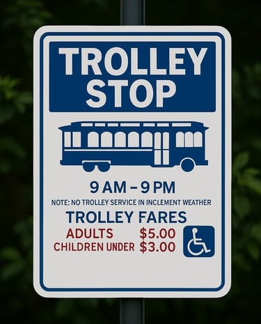 Ogunquit Trolley Sign in Ogunquit Maine