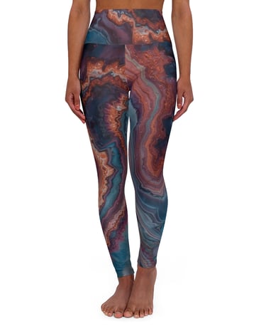 colorful marble leggings