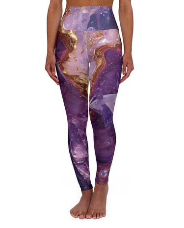 pink purple gold leggings