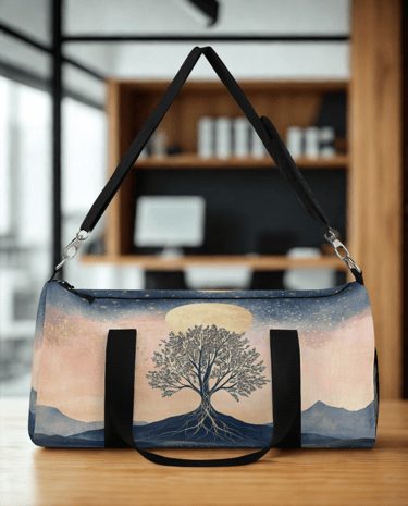 a duffel bag inside