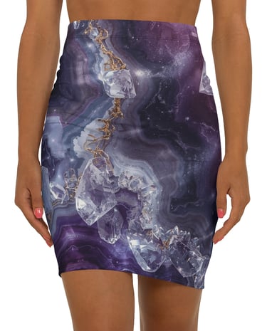 purple crystal pencil skirt