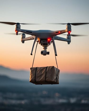 Drone carrying goods