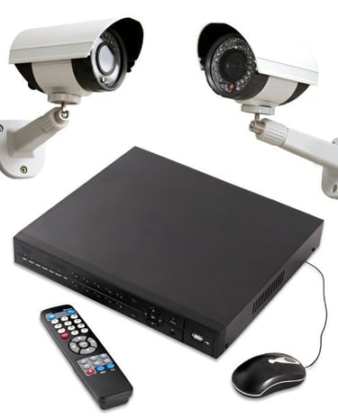 a CCTV camera system with a remote control and dvr