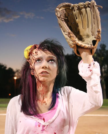 fake sfx softball zombie makeup