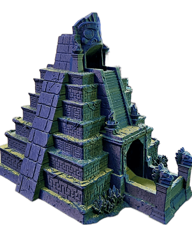Custom 3D printed mayan dice tower for tabletop gaming with precision design