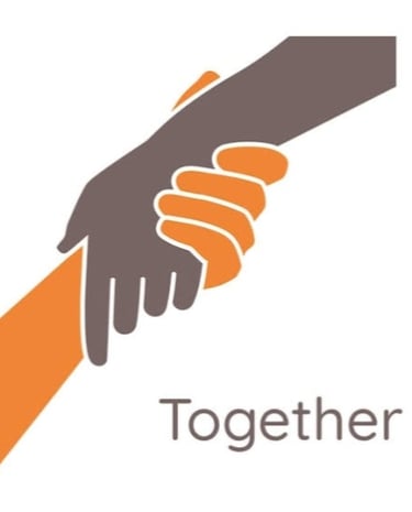 a handshake of two hands holding hands together green Way Association