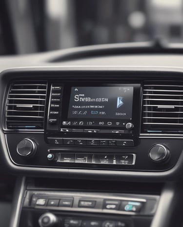 black 1-DIN head unit