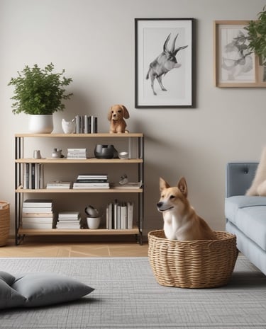 An array of practical home items displayed on a minimalist shelf.