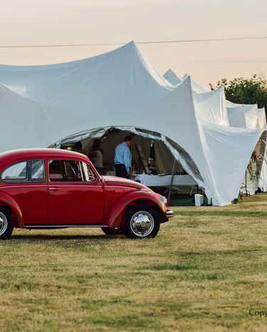 a Classic Beetle with our marquees