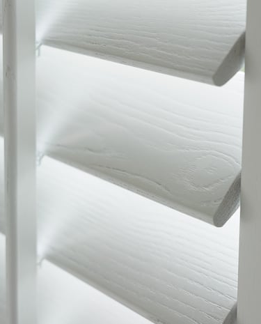 Made-to-measure plantation shutters close-up detail