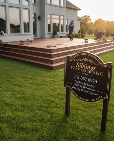 “Siblings Construction LLC team” “Construction services in New Castle DE” “Contact SiblingsConstruc”