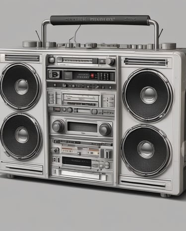 Artist performing live with futuristic stage visuals.