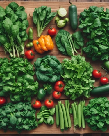 Assortment of fresh vegetables and fruits at a market.